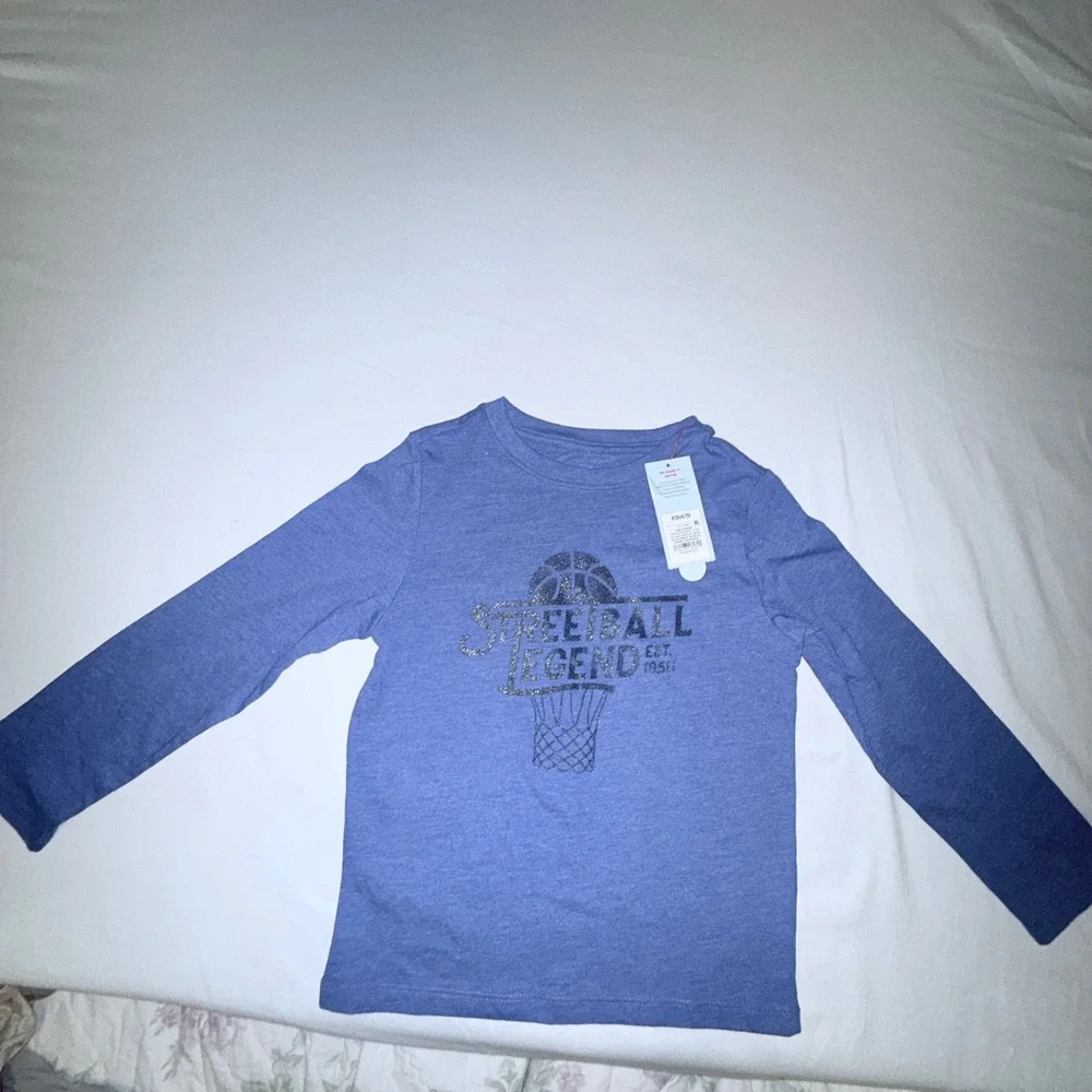 Cat & Jack Graphic Tee 2-Pk Bundle Kids XS 4/5 Blue Green NEW Cowboy Basketball